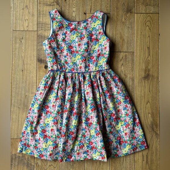 Polo Ralph Lauren Floral Poplin Button Back Sleeveless Dress Size 12 - Picture 1 of 8